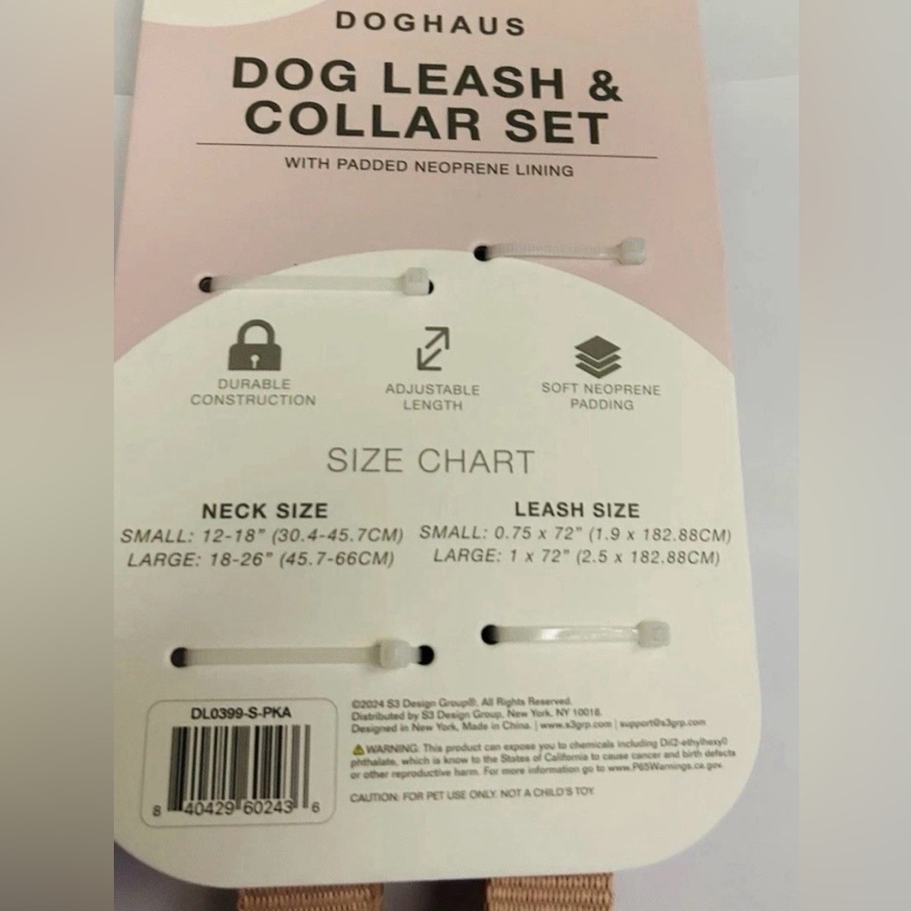 New Doghaus Leash and Collar Set 2 Pack Size Large with Padded Neoprene Lining - Picture 11 of 16